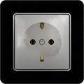 Sedna socket outlet (aluminium insert, black glossy frame)